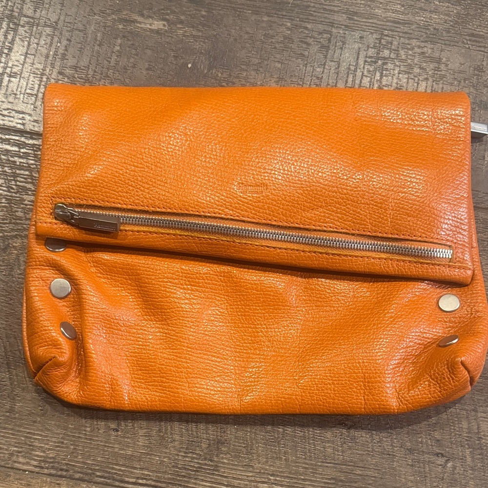 Hammitt Orange Leather Clutch